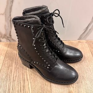 Ash Xin Black Studded Combat Boots